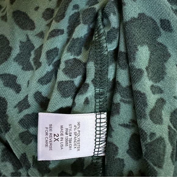 NWOT Beacon Apparel Animal Print Front Tie Blouse 2x - Picture 8 of 8